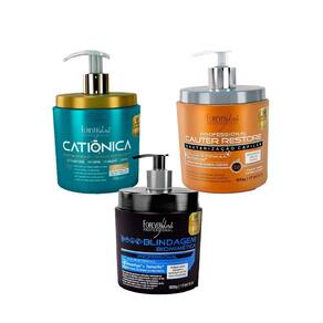 Kit 03 Másc Catiônica, Blindagem e Cauterização Forever Liss