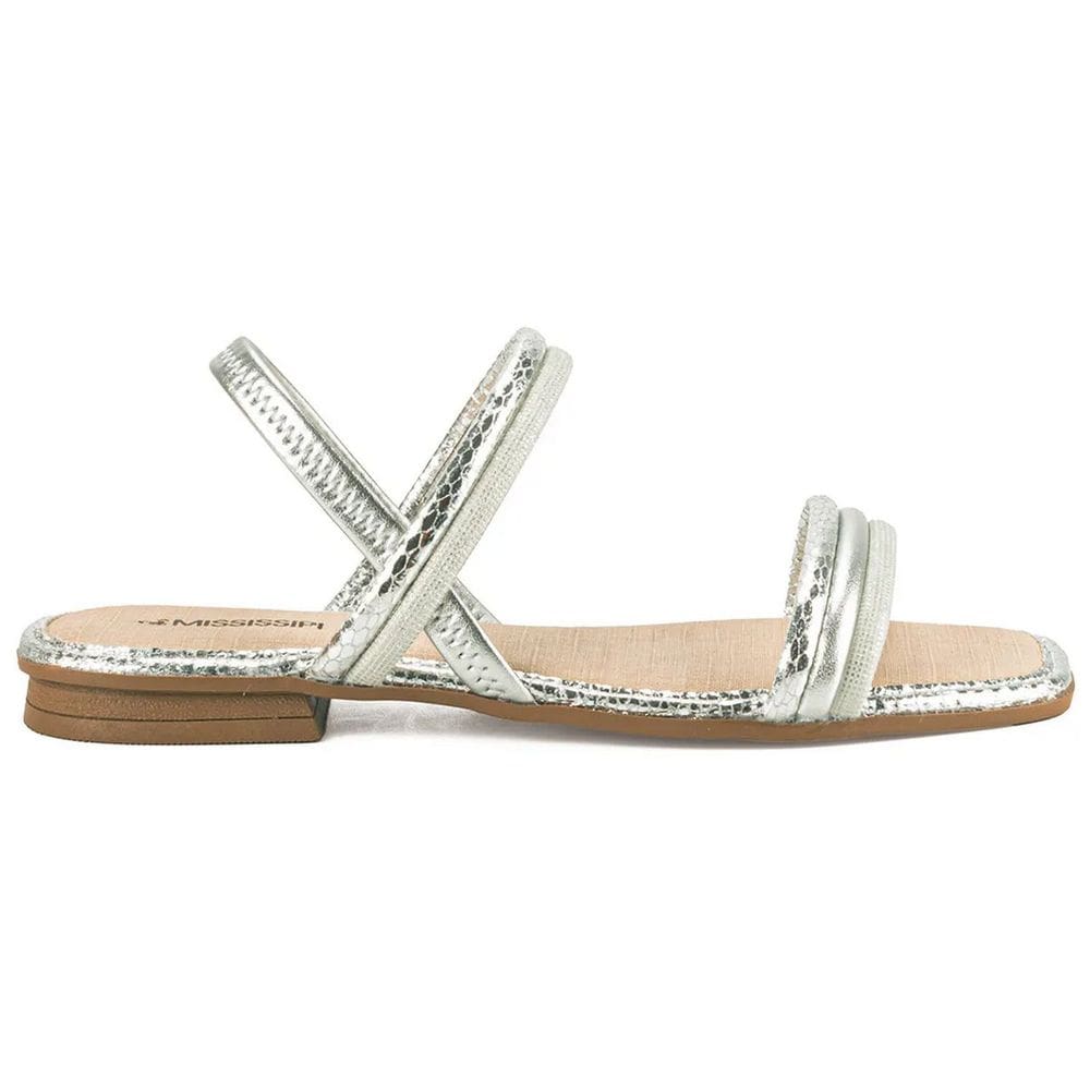 Sandalia Rasteira Calce Facil Mississipi Metalizada MC322