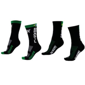 Kit 02 Pares Meias de Corrida Ciclismo HUPI Brasil Preto