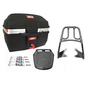 KIT BAÚ MOTO 27l GIVI TRAFFIC E-27M + BAGAGEIRO HONDA CG TITAN 2016 ATE 2023 PROJETIL