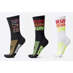 Kit 03 Pares Meia Corrida Hupi Run Estampas Coloridas