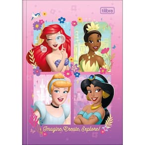 Caderno Brochura 1/4 80Fls Princesas Disney Roxo Tilibra