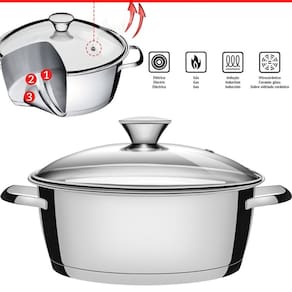 Caçarola Inox Avulsa Fundo Triplo Vidro 22cm 3,3l Tramontina
