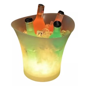 Balde de Gelo Caixa de Som Led RGB 5 Litros Bluetooth Alto Falante Speaker Potente Festa Reuniao Iluminaçao Comemoraçao Musica Diversao Lazer