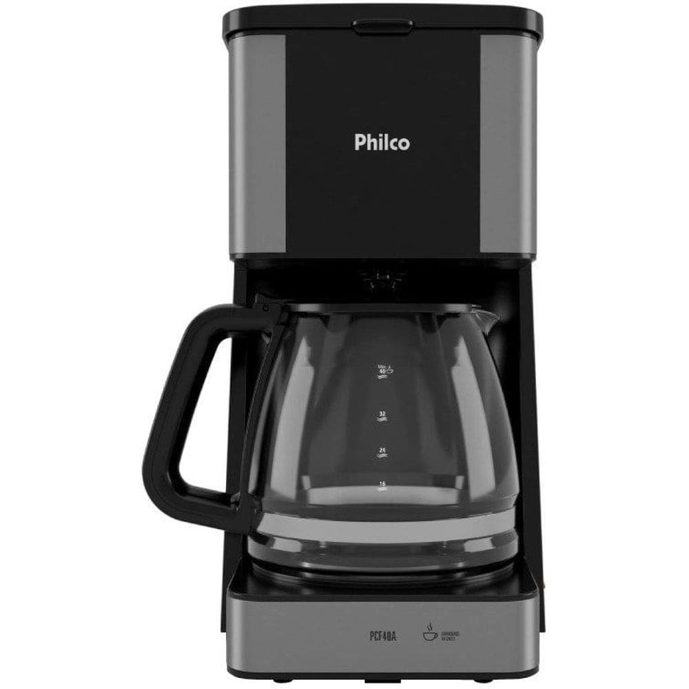 Cafeteira Philco PCF40A 38 Xícaras Jarra Vidro Preto 1,5L Sistema Corta Pingos