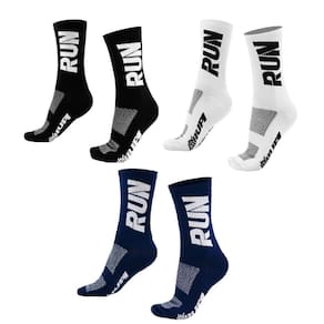 Kit 03 Pares Meia Corrida HUPI Run Preto Branco e Azul