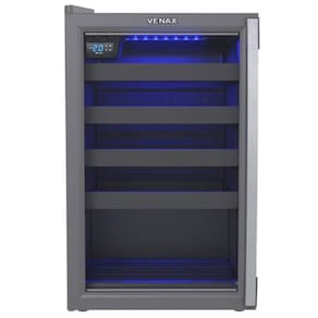Expositora Champanheira Venax 100L Porta Invertida Grafite 220V Led Azul Controlador Digital 29168