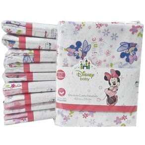 Kit Com 2 Manta Cueiro Flanelado Disney 80X80Cm Minnie