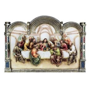 Quadro Santa Ceia Páscoa Moldura Castelo Religioso 40Cm