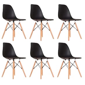 Conjunto 6 Cadeiras para Sala de Jantar Eames Eiffel Dkr Preto