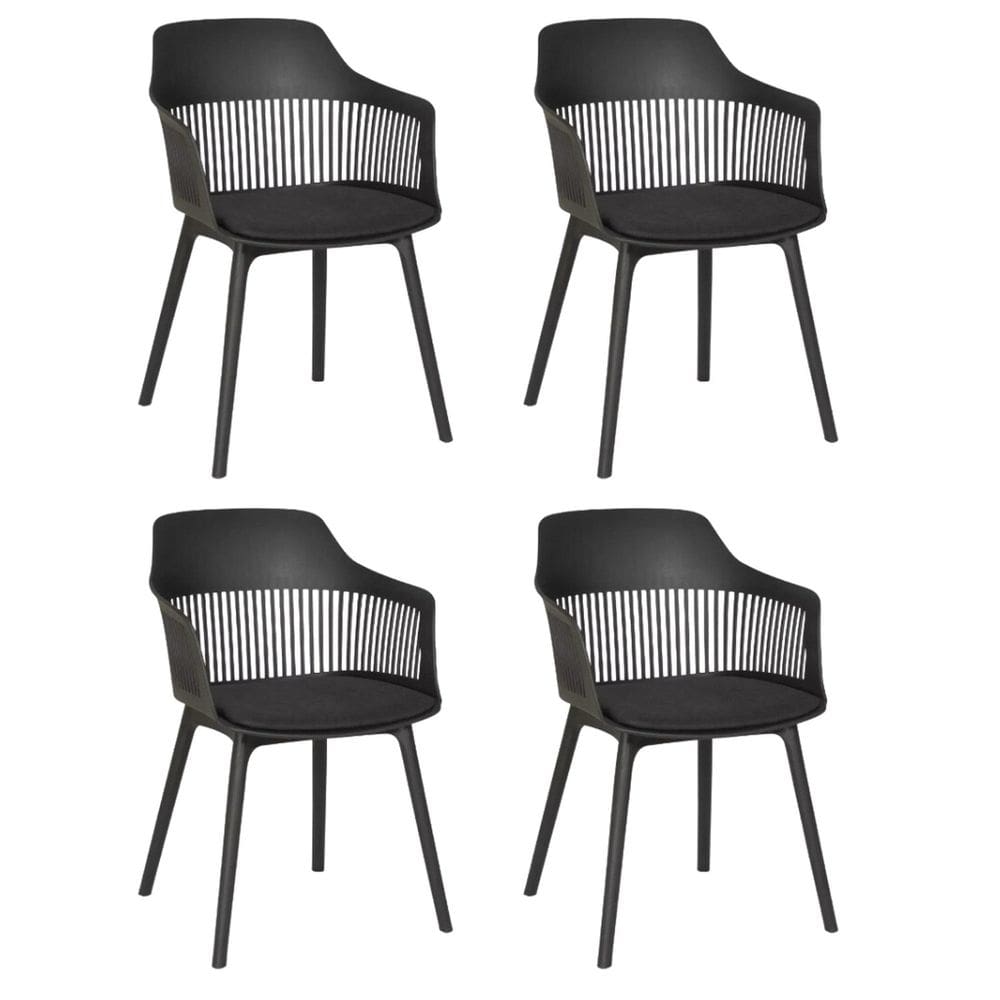 Conjunto 4 Cadeiras para Sala de Jantar Montreal Marcela Estofada Preto