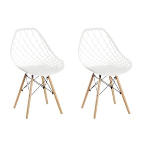 Conjunto 2 Cadeiras para Sala de Jantar Clarice Cloe Madeira Branco