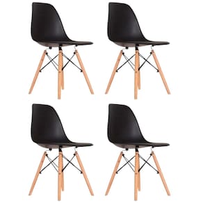 Conjunto 4 Cadeiras para Sala de Jantar Eames Eiffel Dkr Preto