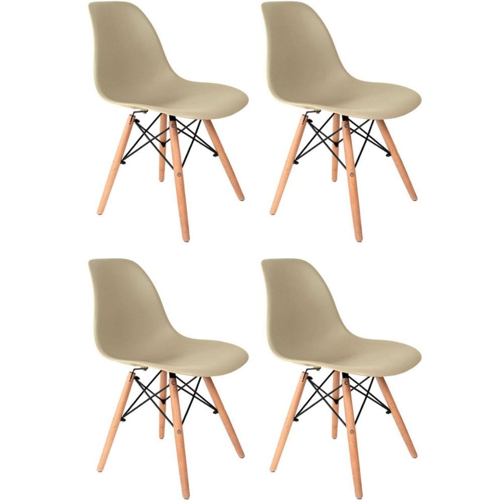 Conjunto 4 Cadeiras para Sala de Jantar Eames Eiffel Dkr Cinza
