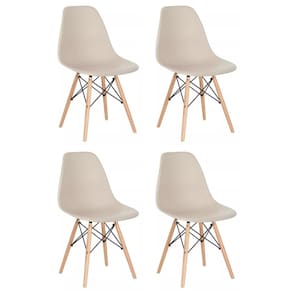 Conjunto 4 Cadeiras para Sala de Jantar Eames Eiffel Dkr Nude