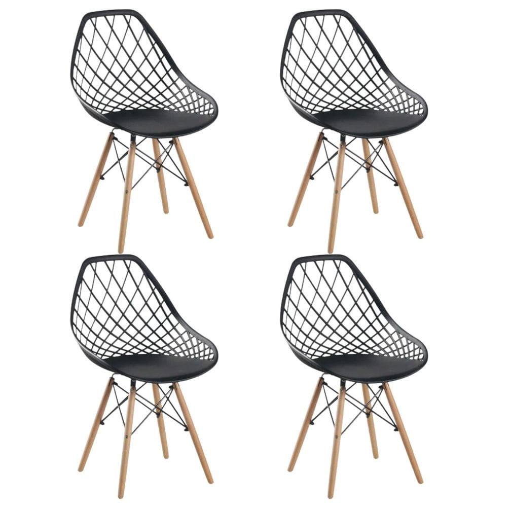 Conjunto 4 Cadeiras para Sala de Jantar Clarice Cloe Madeira Preto