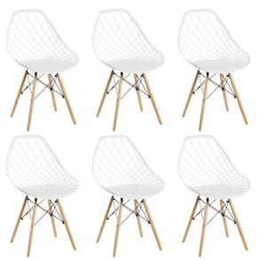 Conjunto 6 Cadeiras para Sala de Jantar Clarice Cloe Madeira Branco