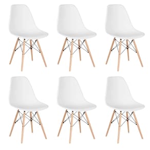 Conjunto 6 Cadeiras para Sala de Jantar Eames Eiffel Dkr Branco
