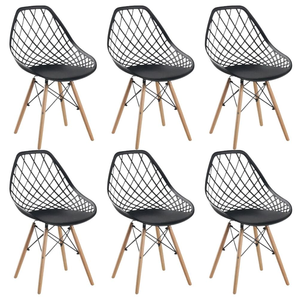 Conjunto 6 Cadeiras para Sala de Jantar Clarice Cloe Madeira Preto