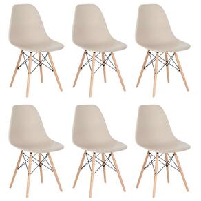 Conjunto 6 Cadeiras para Sala de Jantar Eames Eiffel Dkr Nude