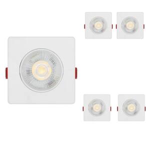 Kit 5 Luminária Spot Led SMD 3w 3000K 6.5x6.5 Quadrado Direcionavel Bivolt