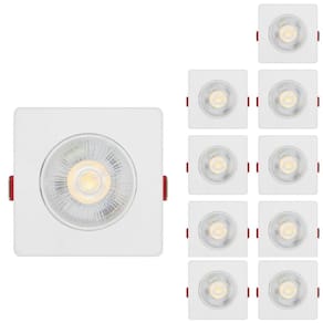 kit 10 Luminária Spot Led 5w Branco Quente Quadrado Embutir Direcionavel Bivolt 110/220 Forro Pvc Gesso Sala Quarto Cozinha Comercio