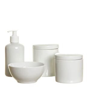 Kit Higiene Porcelana Branca - 4 Peças