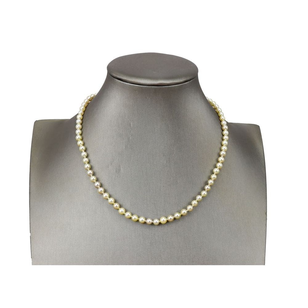 Colar Pérola Natural Verdadeira 5,3mm Fecho Ouro 18k Casual