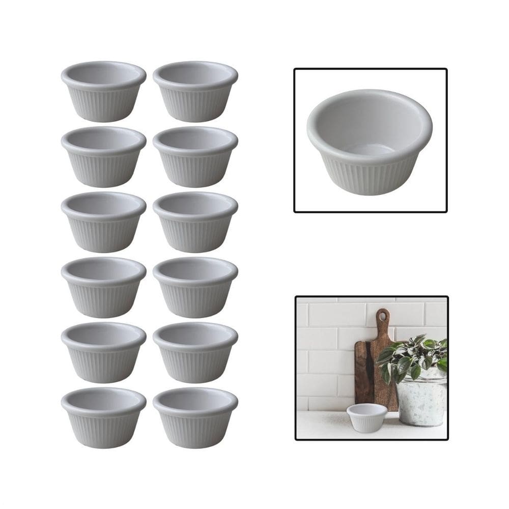 Kit 12 Molheiras De Melamina Shoyu Molhos Ketchup 8 Cm 80Ml