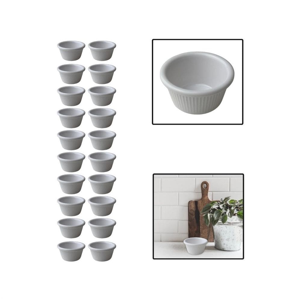 Kit 20 Molheiras De Melamina Shoyu Molhos Ketchup 8 Cm 80Ml