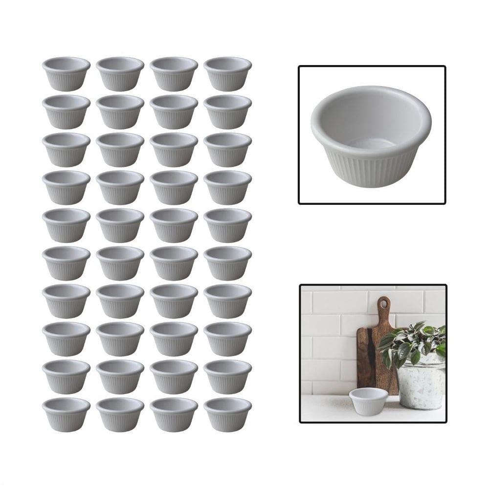 Kit 40 Molheiras De Melamina Shoyu Molhos Ketchup 6,5Cm 50Ml