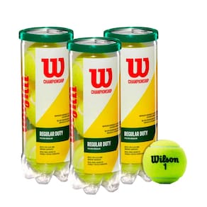 Kit 3 Tubos de Bolas de Tenis Championship Profissional Quadra Wilson