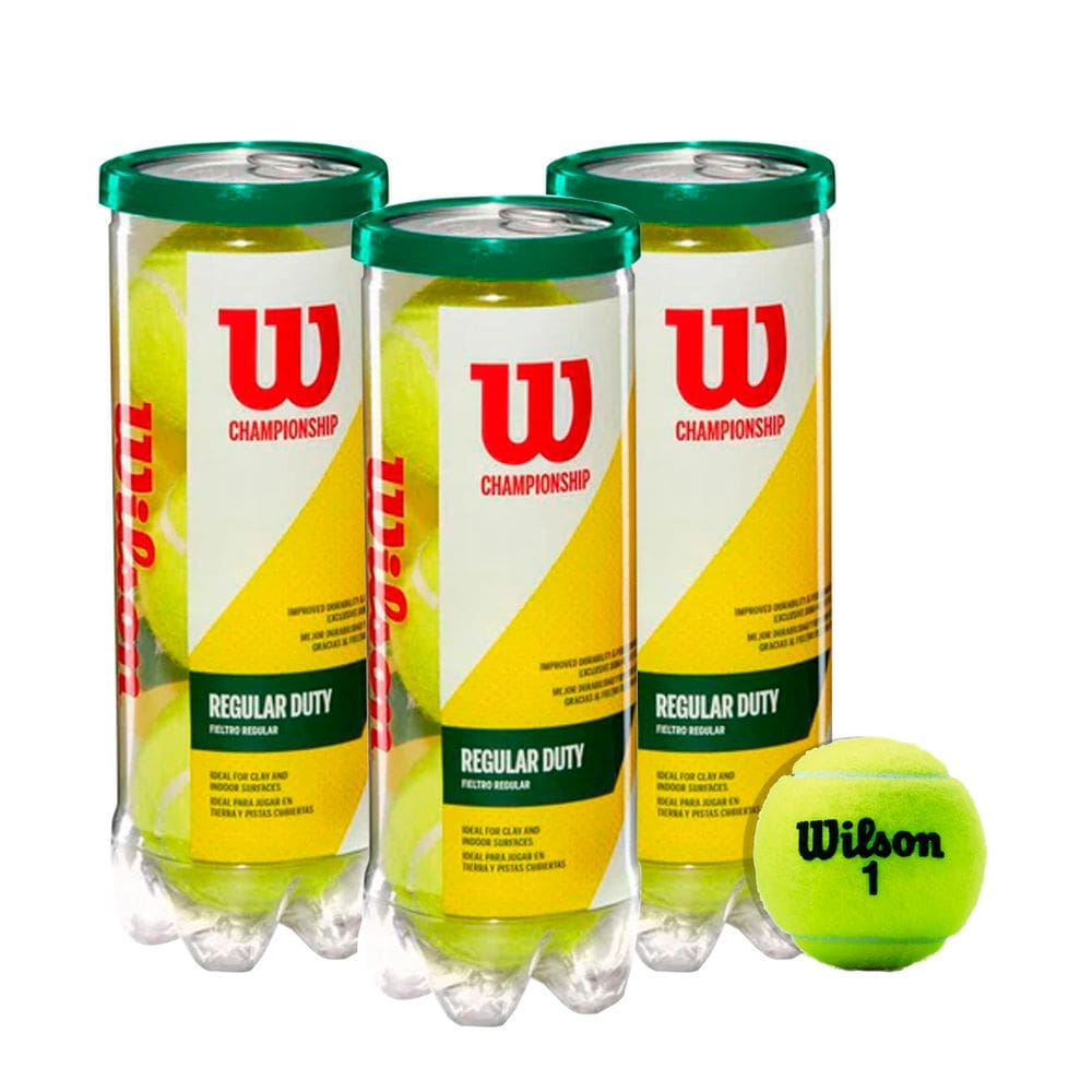 Kit Bola De Tênis Championship Com 9Und Profissional Amador Wilson