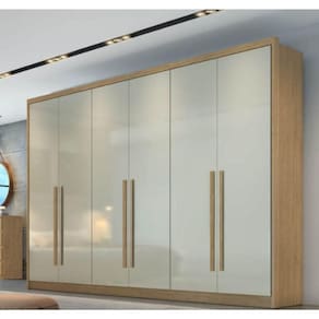 Guarda Roupa Casal 6 Portas 8 Gavetas Coimbra - Móveis Novo Horizonte - Cumaru Fendi