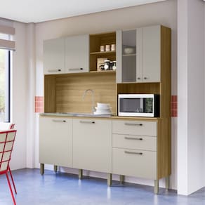 Cozinha Compacta Kits Paraná 7 Portas 3 Gavetas Mega