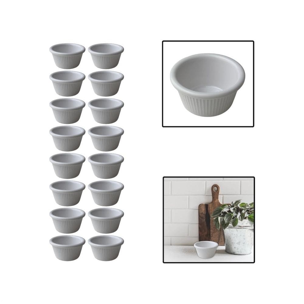 Kit 16 Molheiras De Melamina Shoyu Molhos Ketchup 6,5Cm 50Ml