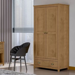 Guarda-roupa Solteiro 2 Portas 1 Gaveta Topázio Freijó