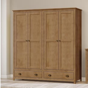 Guarda-roupa 4 Portas 2 Gavetas Topazio Freijó