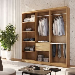 Closet Casal Hera 2 Gavetas 5 Prateleiras MDF Rufato