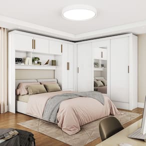 Guarda-roupa Casal Modulado 5 Portas Santiago 3 Portas com Espelho 5 Gavetas Branco
