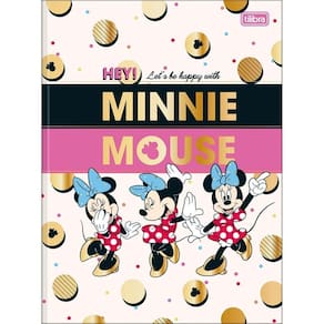 Caderno Brochurão Escolar 80Fls Minnie Lets Be Happy Tilibra