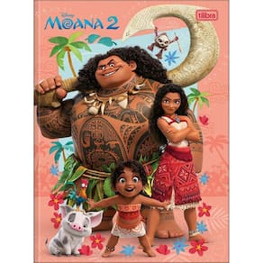 Caderno Brochurão Escolar 80Fls Moana 2 Rosa Coral Tilibra