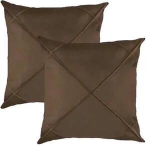 Kit 2 Capa de Almofada Suede Aveludada Drapeada 45x45cm