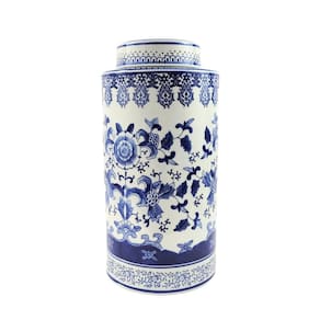 Potiche Azul E Branco Dubai Pote Porcelana Decoração