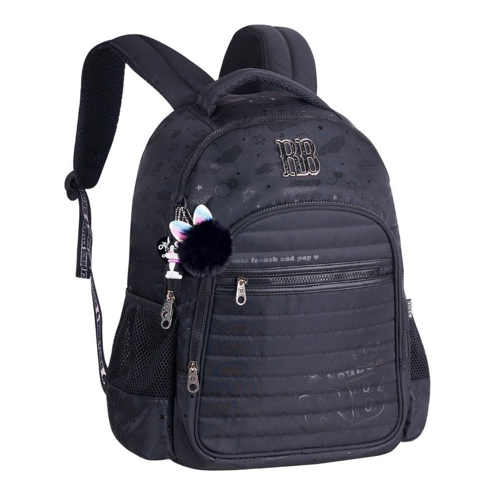 Mochila De Costas Feminina Escolar Rebecca Bonbon - Preto