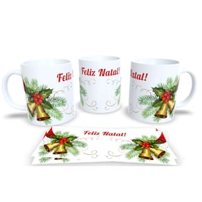 Caneca de Porcelana Branca Personalizada Coleção Natal 7