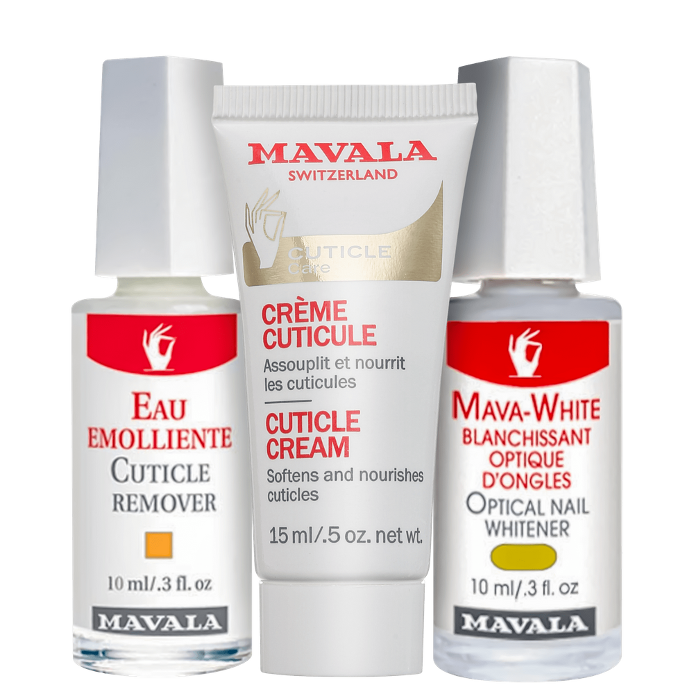Kit Mavala Mava White, Cuticle Remover & Cream (3 produtos)