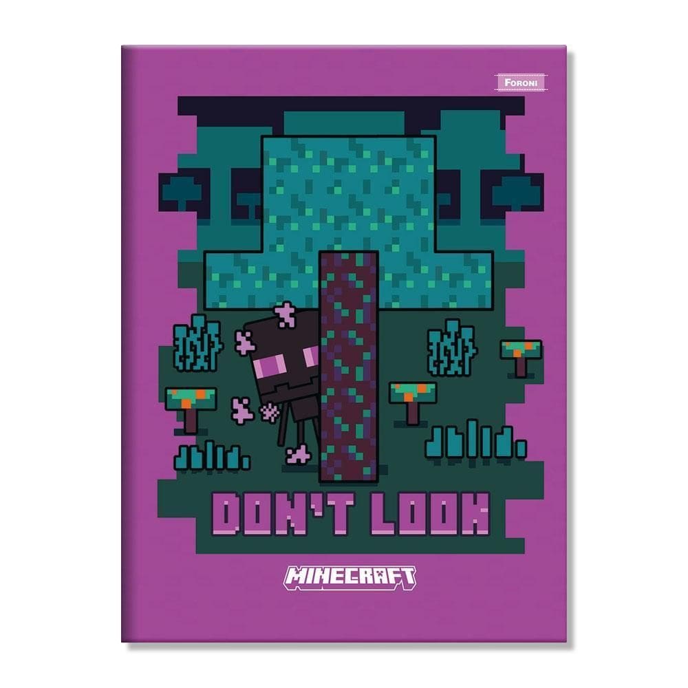 Caderno Brochurão Capa Dura 80Fhs Minecraft Dont Look Foroni