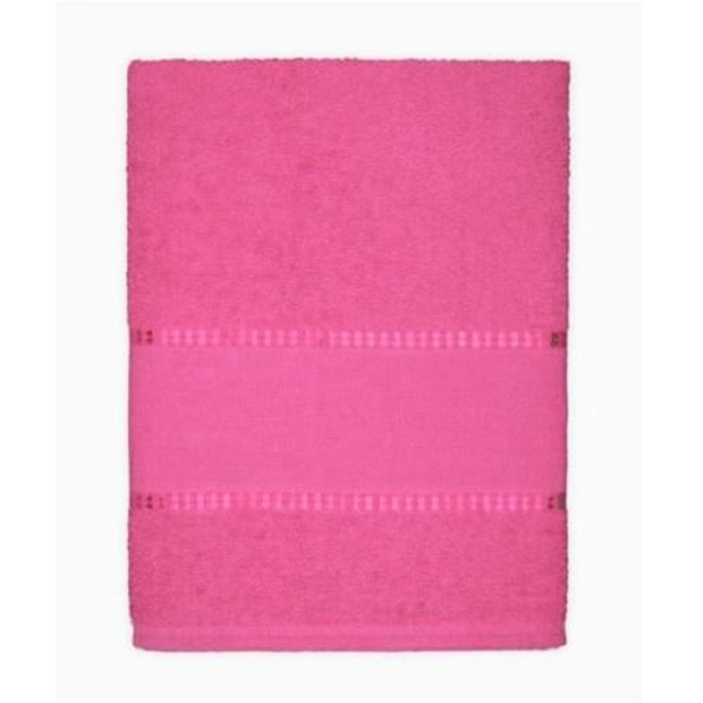 Toalha Banho Barra Para Bordar Ponto Cruz 65X130 Rosa Salmão