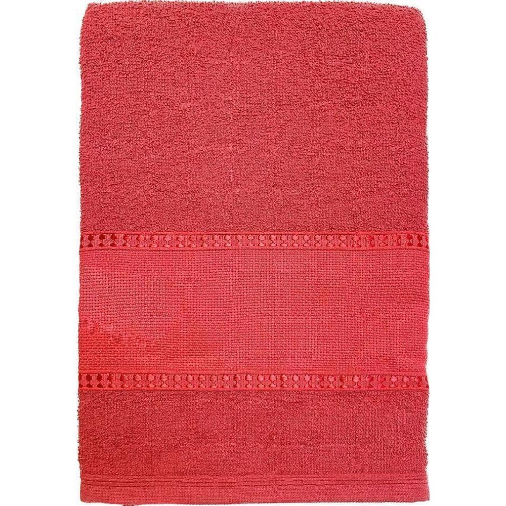 1 Toalha Banho Barra Para Bordar Ponto Cruz 65X130 Vermelho